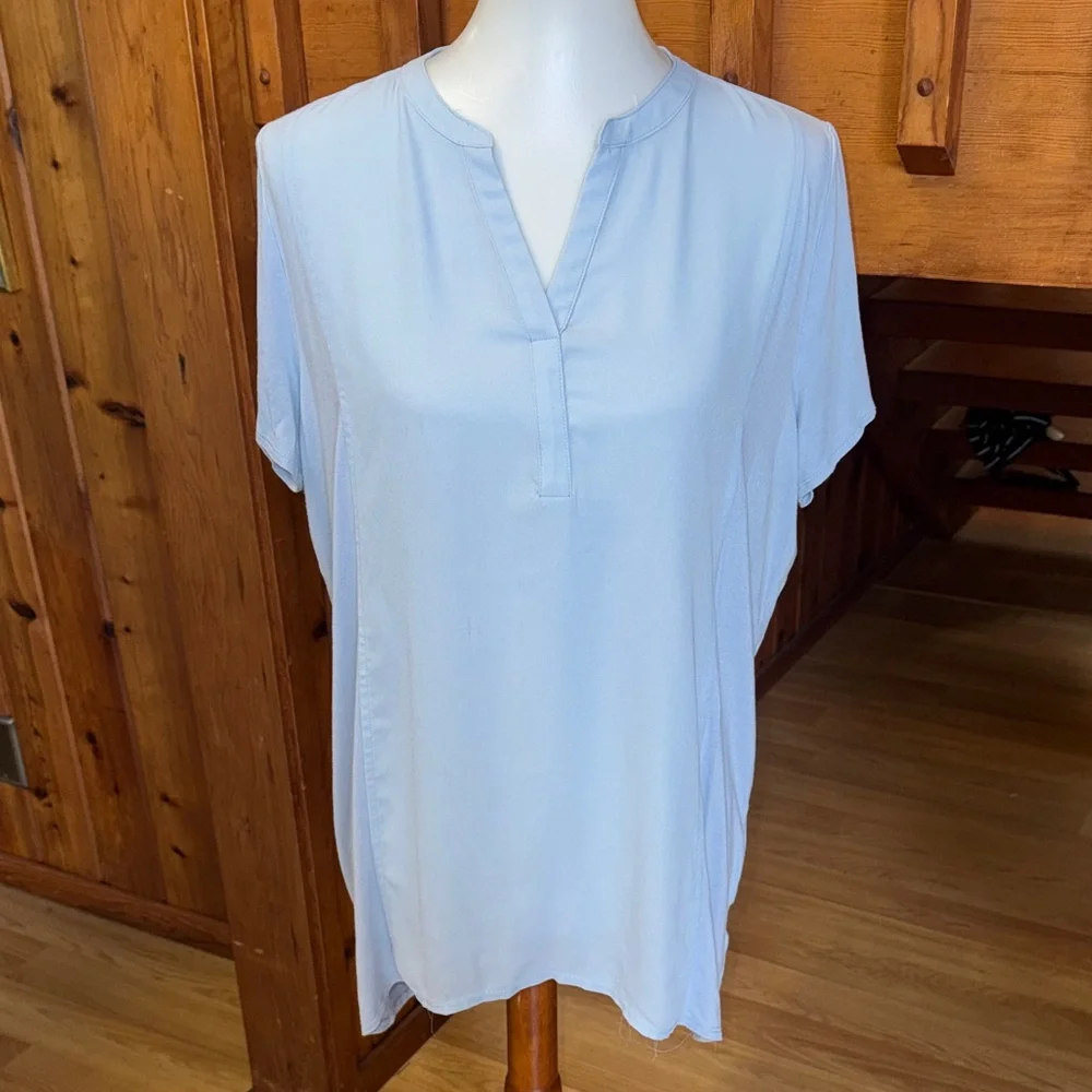 Attention Light Blue Women's Blouse size Large L shirt top pale sky blue - Picture 2 of 6